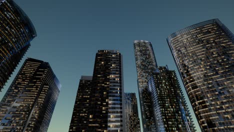 Rascacielos-De-La-Ciudad-En-La-Noche